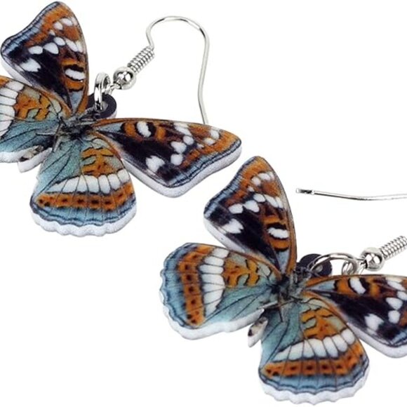 Brown Butterfly Dangle Earrings - Picture 2 of 2